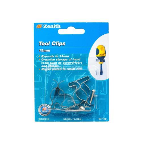 Zenith Tool Clip 19mm Nickel Plated Pack of 4