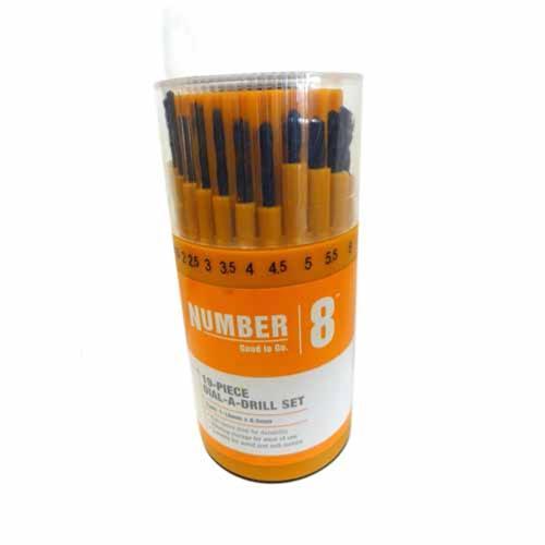 Number 8 Drill Bit Set 19 Piece