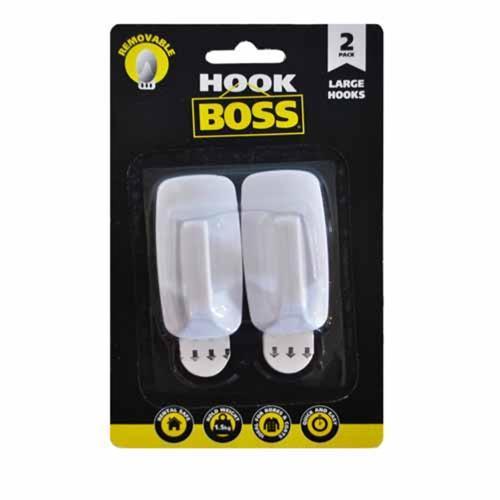Hook Boss Removable Hooks 62 X 30mm Pack of 2
