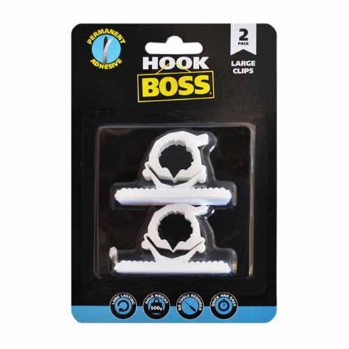 Hook Boss Large Self Adhesive Clips 2 Pack of 2