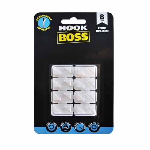 Hook Boss Self Adhesive Cord Holders 8 Pack of 8