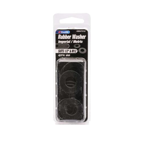 Zenith Washer 1/2 Inch& M12 Rubber Pack of 20