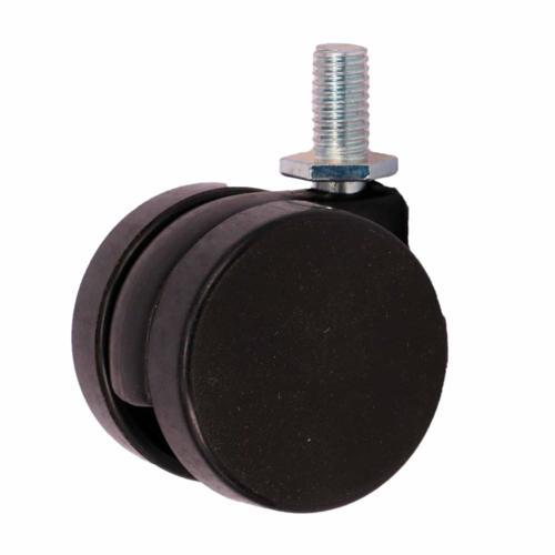 Titan Twin Unhooded Castor With Threaded Pin 40mm Black Pack of 2