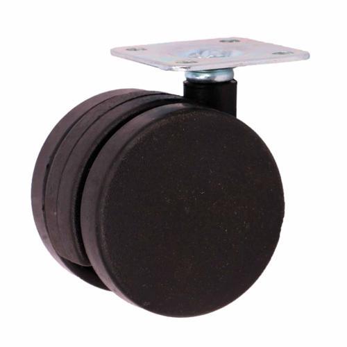 Titan Twin Unhooded Castor With Screw Plate Pack 50mm Black Pack of 2