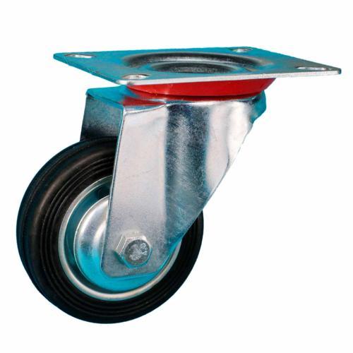 Titan Rubber Swivel Castor 80mm Black