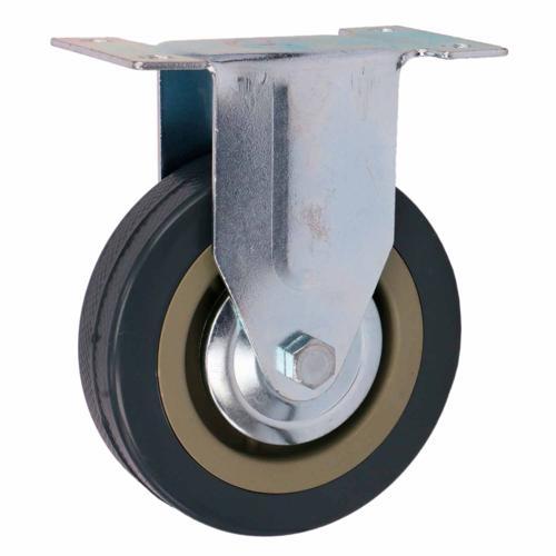 Titan Rubber Fixed Castor 100mm Grey