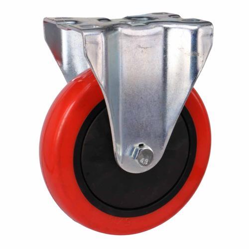 Titan Red Urethane Fixed Castor 125mm Red