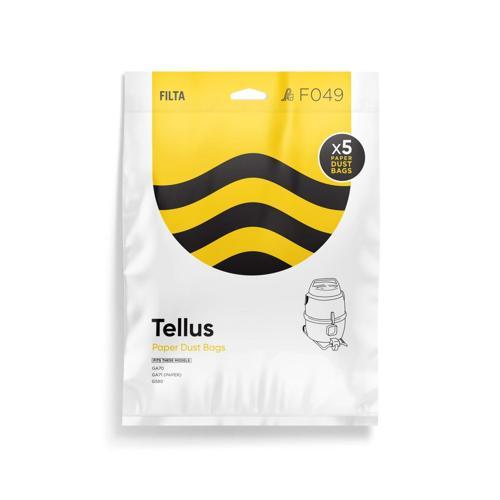 Filta Tellus GS80 Paper Vacuum Cleaner Bag Disposable 5L Brown Pack of 5