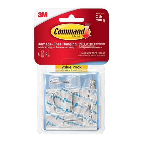 Command Wire Toggle Hook Value Pack 17065CLR-VPES Medium Clear Pack of 6