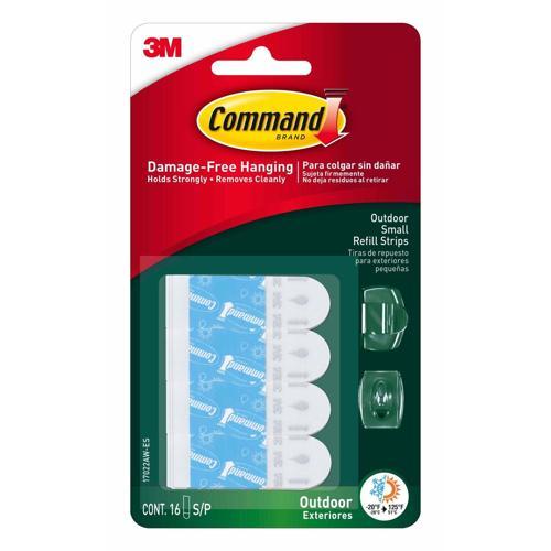 Command Outdoor Foam Strip Refills 17022AW-ES Small White Pack of 16