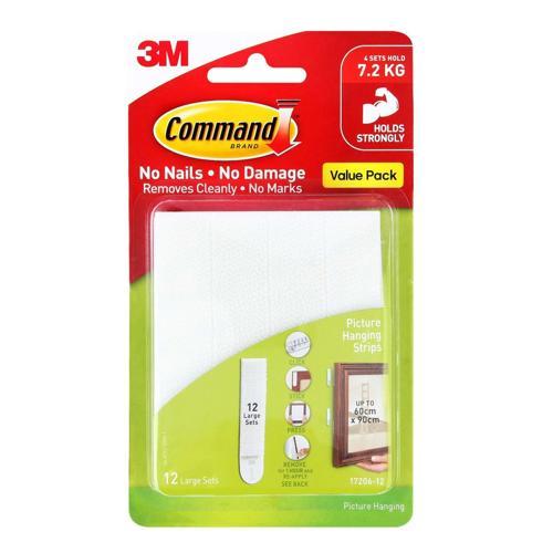 Command Picture & Frame Hanging Strips VP 17206VP Large White Pack of 12