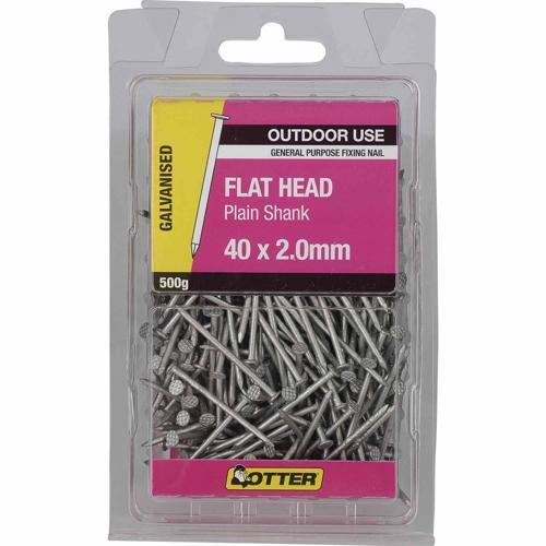 Otter Flat Head Nails 40 X 2.0mm 500g Galvanised