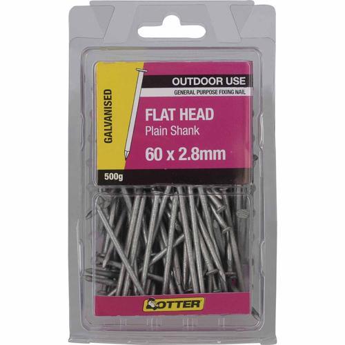 Otter Flat Head Nails 60 X 2.8mm 500g Galvanised