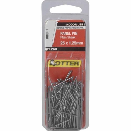 Otter Panel Pins 25 X 1.25mm Bright Pack of 260