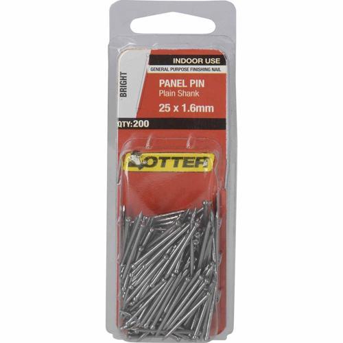 Otter Panel Pins 25 X 1.6mm Bright Pack of 200