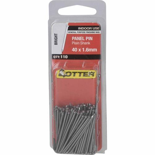 Otter Panel Pins 40 X 1.6mm Bright Pack of 110