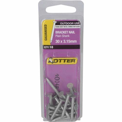 Otter Bracket Nails 30 X 3.15mm Galvanised Pack of 18