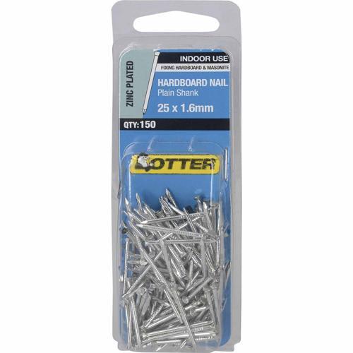 Otter Hardboard Nails 25 X 1.6mm Zinc Plated Pack of 150