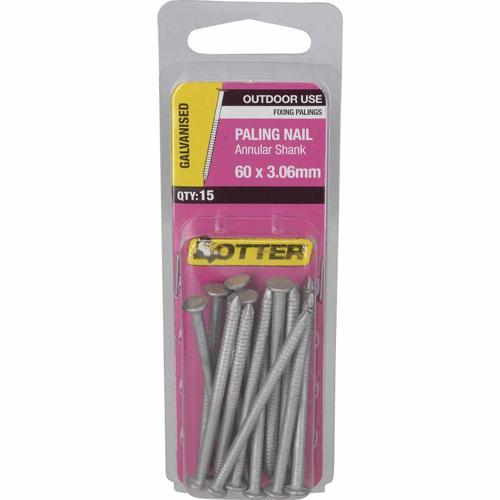 Otter Paling Nails 60 X 3.06mm Galvanised Pack of 15