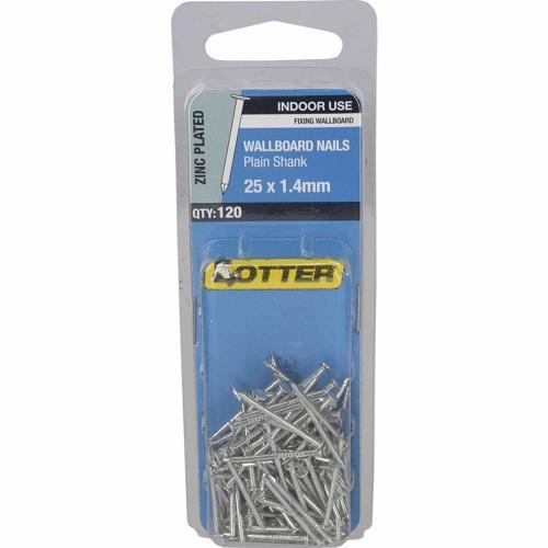 Otter Wallboard Nails 25 X 1.4mm Zinc Plated Pack of 120