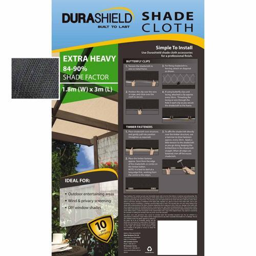 Durashield Prepack Shade Cloth L: 3m 1.8m Charocal