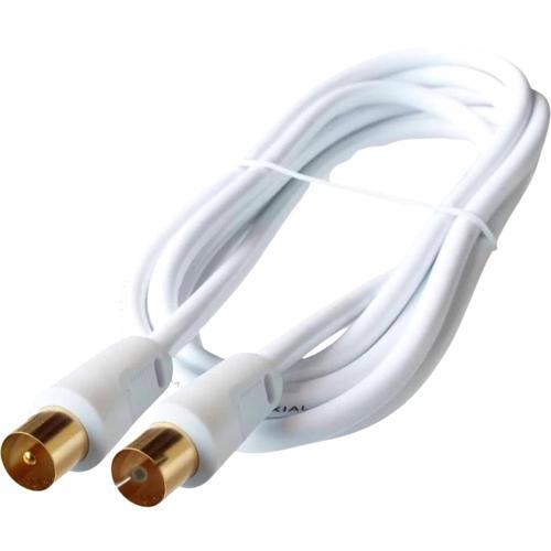 Custom Coax Plug To Coax Socket Lead 1.5m White