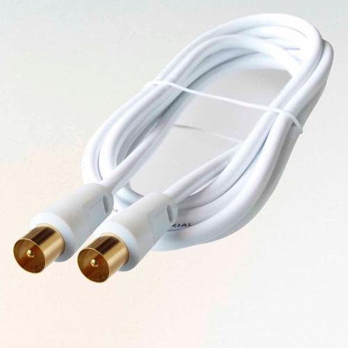 Custom Coax To Coax Plug 1.5m White
