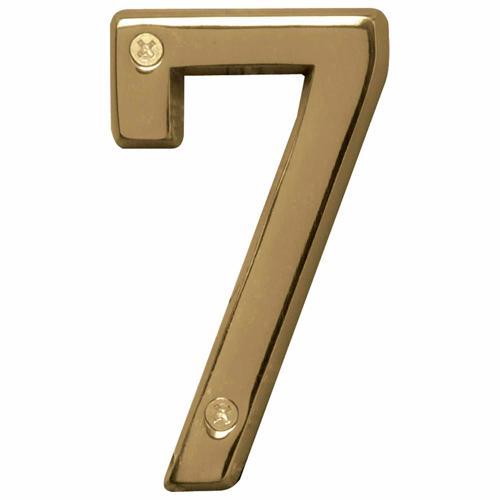 HY-KO Letterbox Number 7 102mm Polished Brass Finish BR-42PB/7