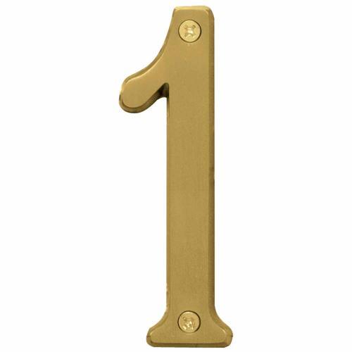 HY-KO Letterbox Number 1 102mm Brushed Brass Finish