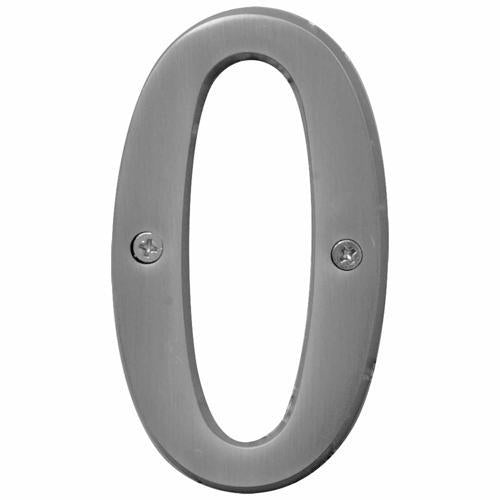 HY-KO Letterbox Number 0 102mm Satin Nickel