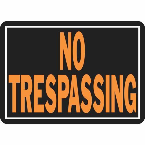 HY-KO No Trespassing Sign 355mm L: 235mm