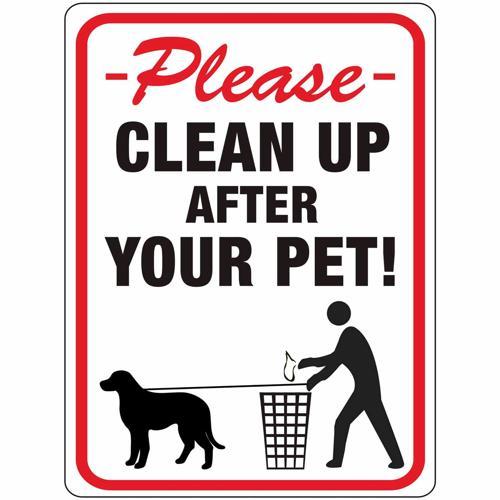 HY-KO Clean Up After Your Pet Sign 305mm L: 216mm