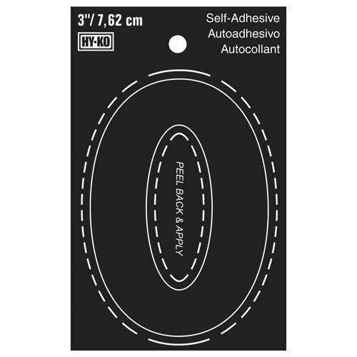 HY-KO Letterbox Number 0 76mm Black