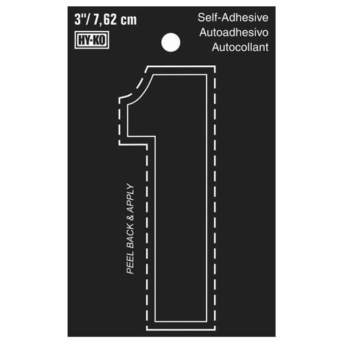 HY-KO Letterbox Number 1 76mm Black