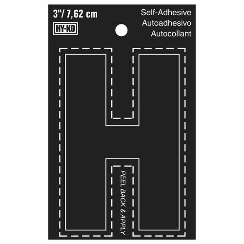 HY-KO Letterbox Letter H 76mm Black