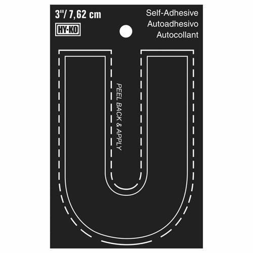 HY-KO Letterbox Letter U 76mm Black