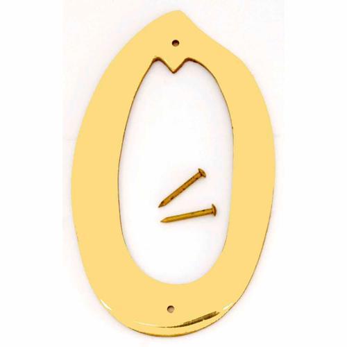 HY-KO Letterbox Number 0 102mm Polished Brass Finish BR-40/0