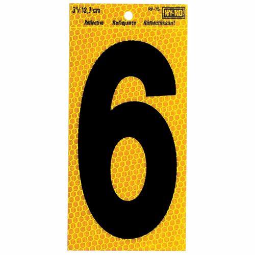 HY-KO Letterbox Number 6 127mm Yellow