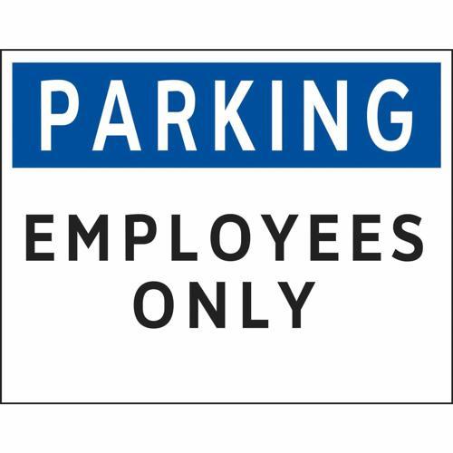 HY-KO Parking Employees Only Sign 470mm L: 368mm