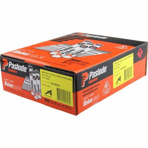 Paslode Collated Nails DekFast Value Pack With Fuel Cells 65 X 2.87mm