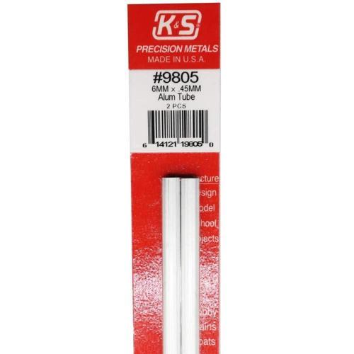 K&S Metal Round Aluminium Tube 6mmx300mm Pack of 2