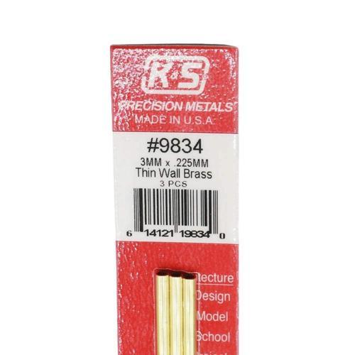 K&S Metal Round Brass Tube 3mmx300mm Pack of 3