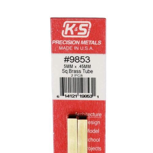 K&S Metal Square Brass Tube 5X5mmx300mm Pack of 2