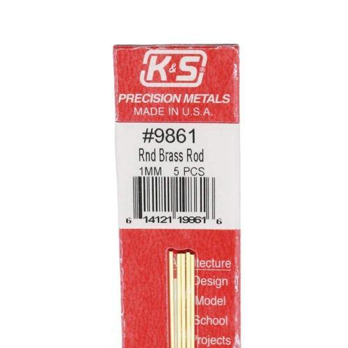 K&S Metal Round Brass Rod 1mmx300mm Pack of 5