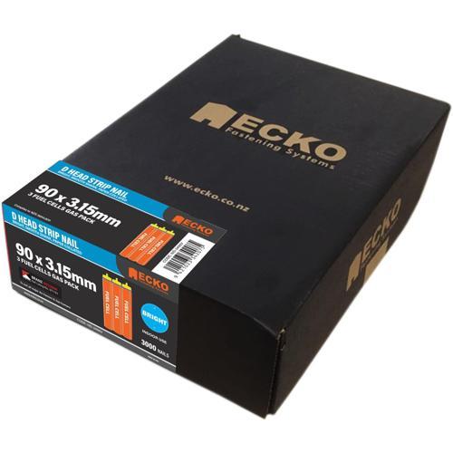 Ecko D Head Collated Framing Nails Gas Pack 90 X 3.15mm Pack of 3000 Bright