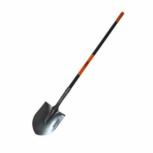 Jobmate Fibreglass Long Handled Round Mouth Shovel Orange Grey & Black