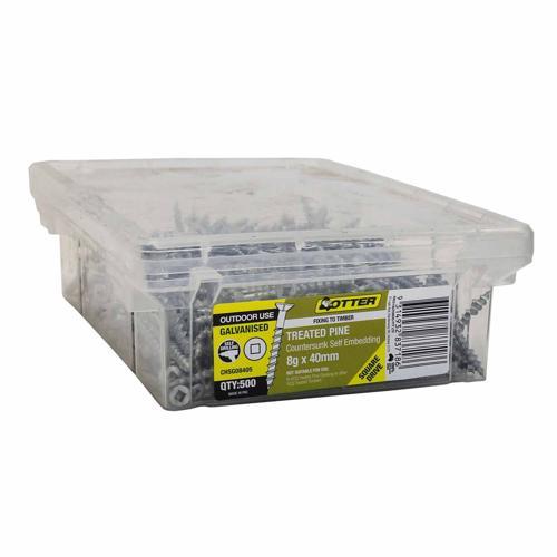 Otter Treated Pine Screws 8g X 40mm Pack of 500 Galvanised