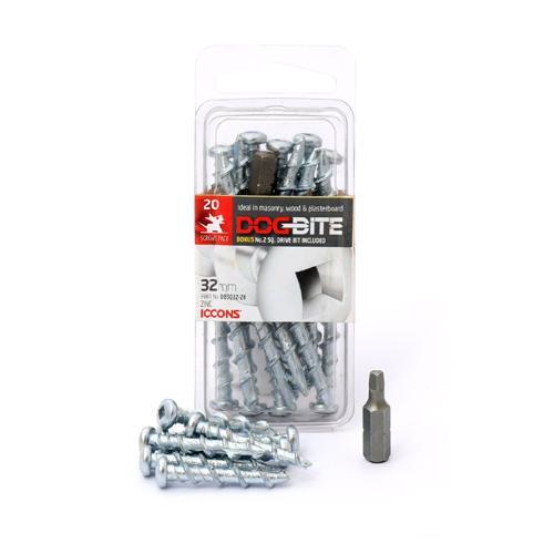 Iccons Concrete Screw M3.7 X 32mm Silver Pack of 20