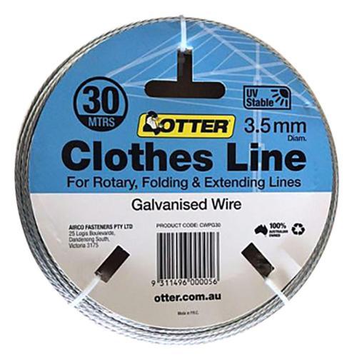 Otter Clothesline Wire Steel Galv 3.5mm X 30m Galv