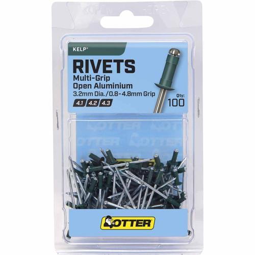 Otter Blind Rivets 3.2 Pack of 100 Aluminium Kelp